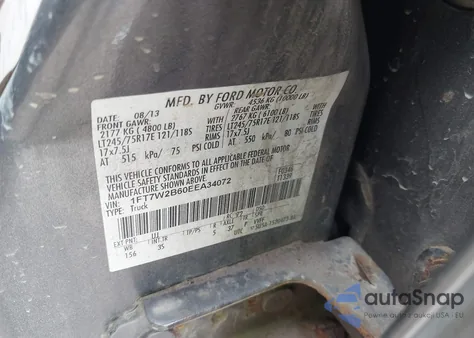 2014 Ford F-250 Xlt z USA, uszkodzony, nr VIN 1FT7W2B60EEA34072